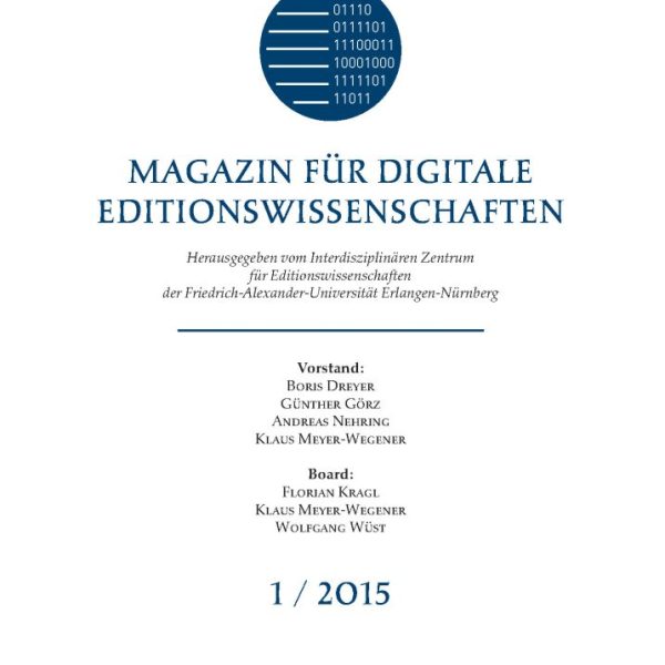 Magazin für digitale Editionswissenschaften