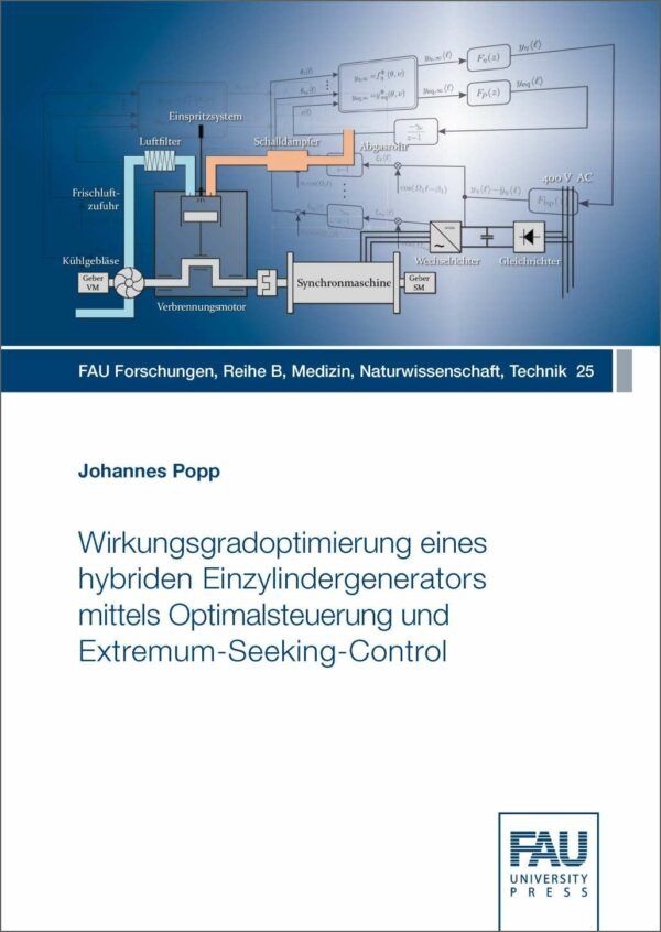 Titelbild Wirkungsgradoptimierung eines hybriden Einzylindergenerators mittels Optimalsteuerung und Extremum-Seeking-Control