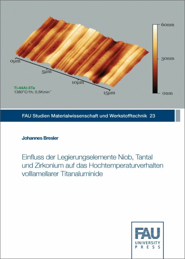 Titelbild Einfluss der Legierungselemente Niob, Tantal und Zirkonium auf das Hochtemperaturverhalten volllamellarer Titanaluminide